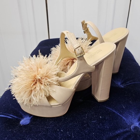 MICHAEL MICHAEL KORS Feather Pompom Platform Sandals - Picture 7 of 14